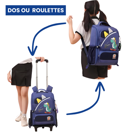 Sac à Dos à Roulettes Orthopédique - Dinosaure®