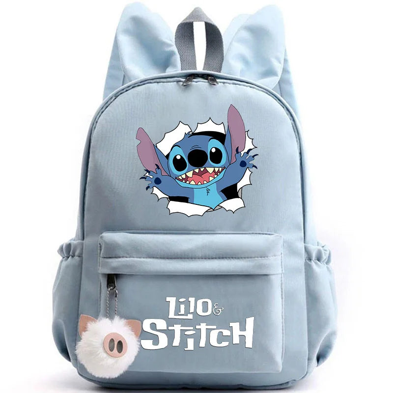 Sac à Dos Scolaire Enfant Stitch (Disney) | Dimensions 26x11x34 Cm | Polyester Résistant, Bretelles Rembourrées, Poche à Bouteille - 5